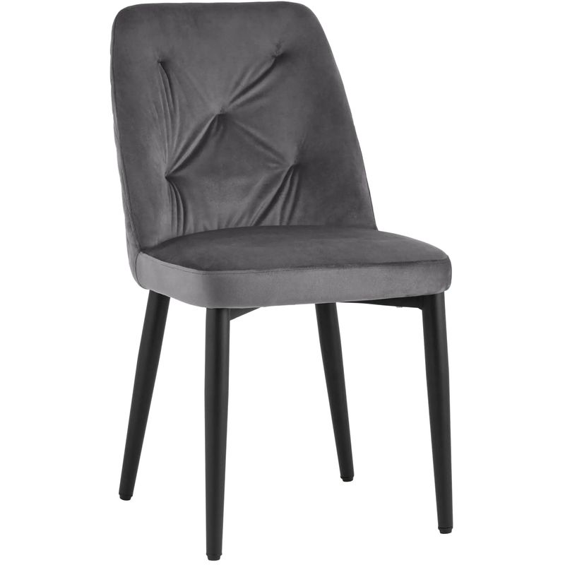 Стул Emma Chair Серый Велюр Серый Черный Стул Emma Chair Серый Велюр Серый Черный в Челябинске | Loft Concept