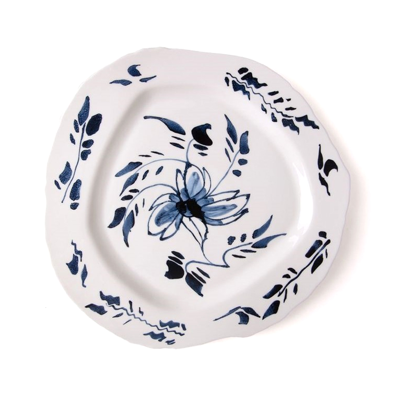 Тарелка Seletti English Delft Белый Синий Тарелка Seletti English Delft Белый Синий в Челябинске | Loft Concept