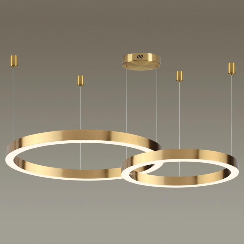 Люстра 2 Gold Ring Horizontal Золотой Люстра 2 Gold Ring Horizontal Золотой в Челябинске | Loft Concept