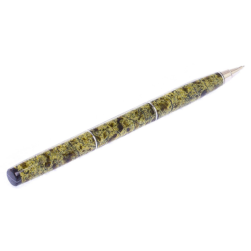 Ручка шариковая из натурального камня Змеевик Stone Pens Зеленый Серебряный Ручка шариковая из натурального камня Змеевик Stone Pens Зеленый Серебряный в Челябинске | Loft Concept