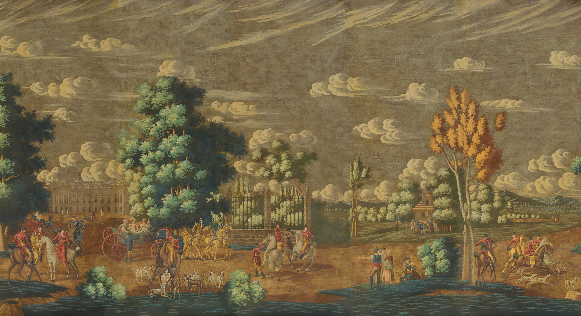Обои ручная роспись La Chasse de Compiègne Jacquemart on antique Обои ручная роспись La Chasse de Compiègne Jacquemart on antique - постер Loft-Concept в Челябинске