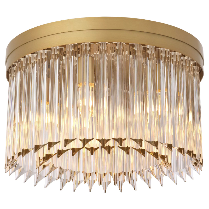 Потолочный светильник Eichholtz Ceiling Lamp Evina Латунь Прозрачное Стекло Потолочный светильник Eichholtz Ceiling Lamp Evina Латунь Прозрачное Стекло в Челябинске | Loft Concept