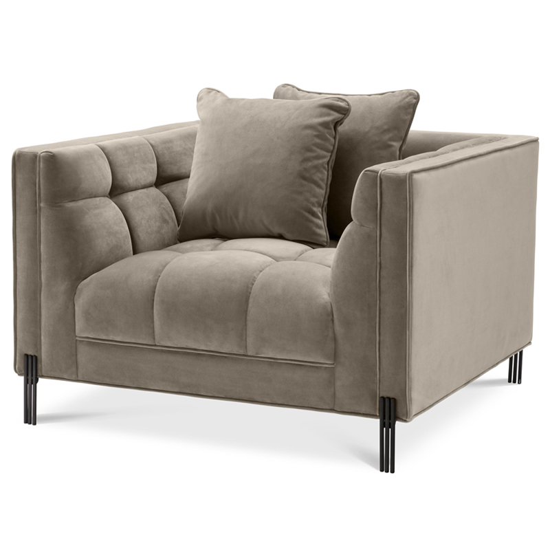 Кресло Eichholtz Chair Sienna greige Бежево-серый Черный Кресло Eichholtz Chair Sienna greige Бежево-серый Черный в Челябинске | Loft Concept