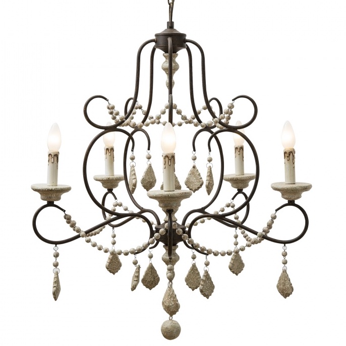 Люстра Wood Myst chandelier Черный Бежевый Люстра Wood Myst chandelier Черный Бежевый в Челябинске | Loft Concept