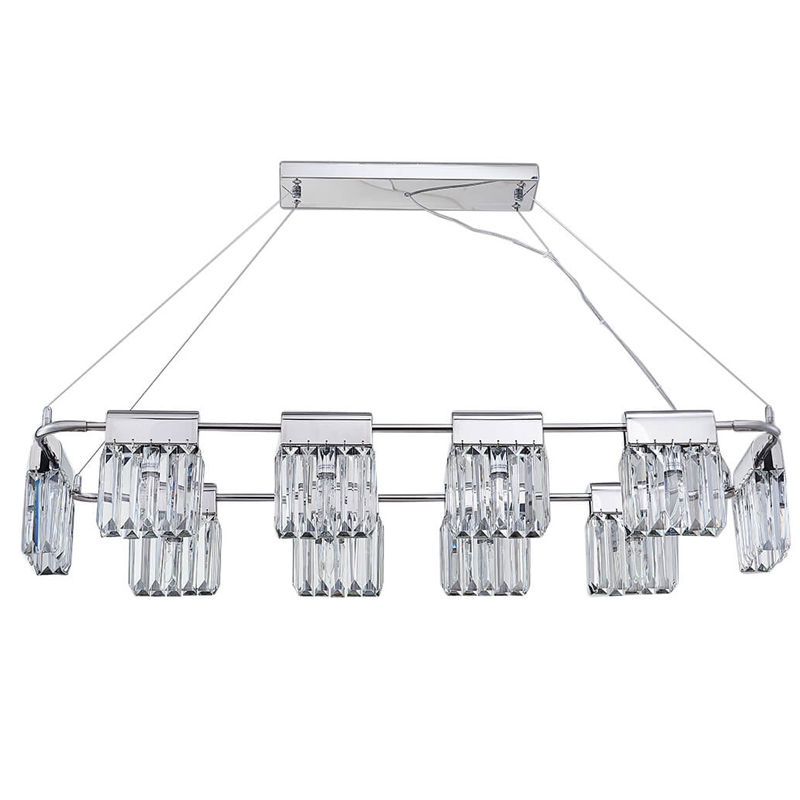 Люстра Crystal Pendants chrome 10 Хром Прозрачное Стекло Люстра Crystal Pendants chrome 10 Хром Прозрачное Стекло в Челябинске | Loft Concept
