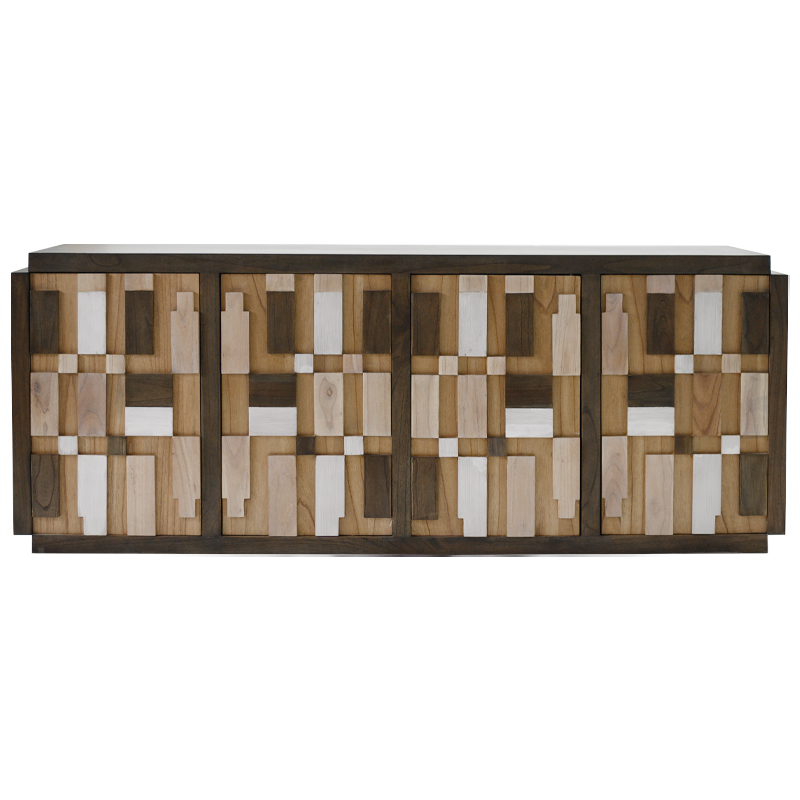 Комод Kelly Wearstler Geometric Коричневый Древесина Белый Комод Kelly Wearstler Geometric Коричневый Древесина Белый в Челябинске | Loft Concept