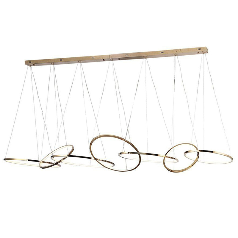 Люстра Ring Connection Horizontal Chandelier Gold Золотой Люстра Ring Connection Horizontal Chandelier Gold Золотой в Челябинске | Loft Concept