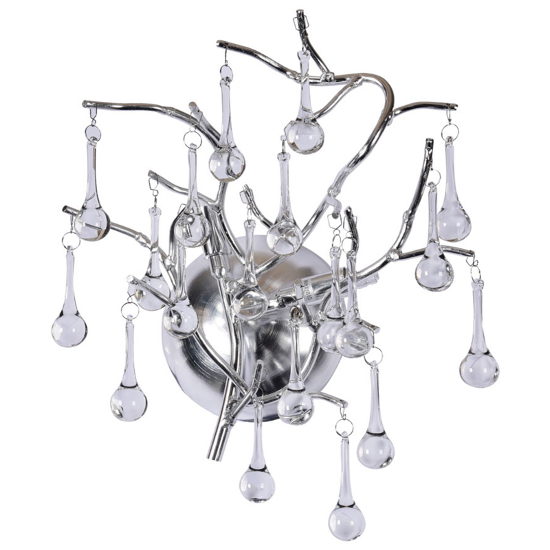 Бра Droplet Silver Wall Lamp Серебряный Прозрачное Стекло Бра Droplet Silver Wall Lamp Серебряный Прозрачное Стекло в Челябинске | Loft Concept