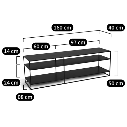 ТВ-тумба стальная с полками Chad TV-Stand ТВ-тумба стальная с полками Chad TV-Stand в Челябинске