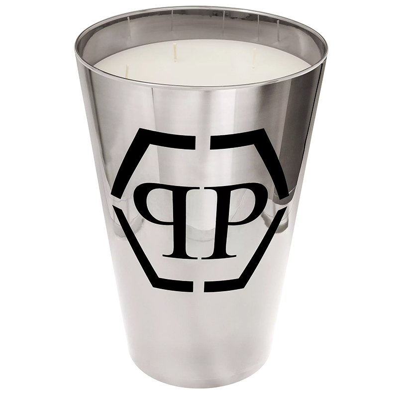 Свеча Philipp Plein Candle Empire Platinum XL Серебряный Белый Черный в Челябинске | Loft Concept 