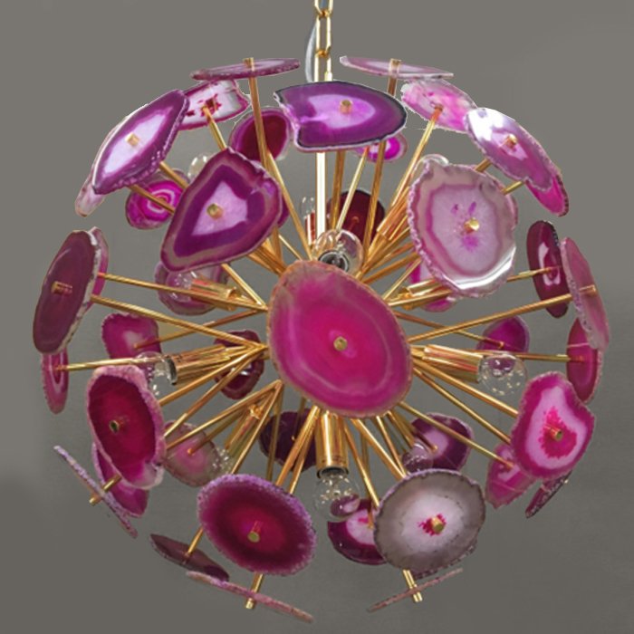 Люстра Agate Burst Chandelier Lilac Золотой Сиреневый Люстра Agate Burst Chandelier Lilac Золотой Сиреневый в Челябинске | Loft Concept