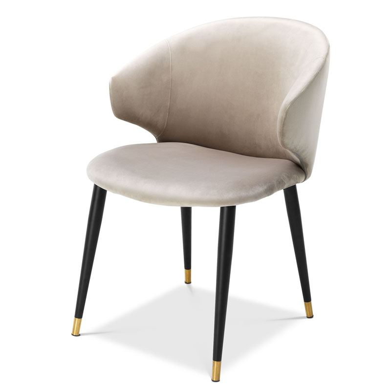 Стул Eichholtz DINING CHAIR VOLANTE beige Бежевый Черный Золотой Стул Eichholtz DINING CHAIR VOLANTE beige Бежевый Черный Золотой в Челябинске | Loft Concept