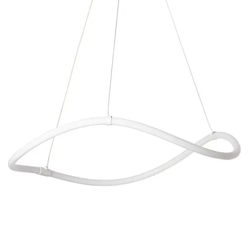 Люстра белого цвета с волнистым светодиоидным кольцом Luke Lampco Tracer Lamp Белый в Челябинске | Loft Concept 