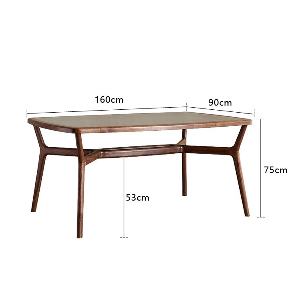 Стол обеденный с каркасом из дерева и стеклянной столешницей Walnut Dining Table Стол обеденный с каркасом из дерева и стеклянной столешницей Walnut Dining Table в Челябинске