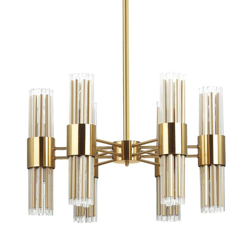 Люстра Gladwin Glass Tubes Chandelier Прозрачный Золотой Люстра Gladwin Glass Tubes Chandelier Прозрачный Золотой в Челябинске | Loft Concept