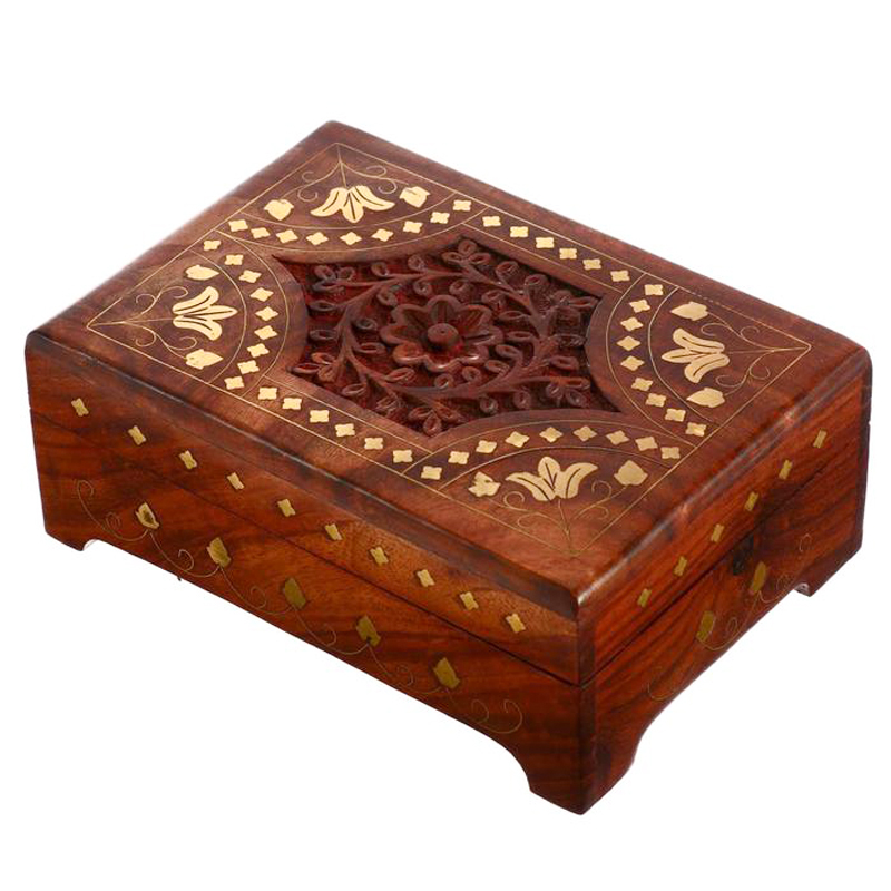 Шкатулка Fulari Indian Inlay Box Коричневый Шкатулка Fulari Indian Inlay Box Коричневый в Челябинске | Loft Concept