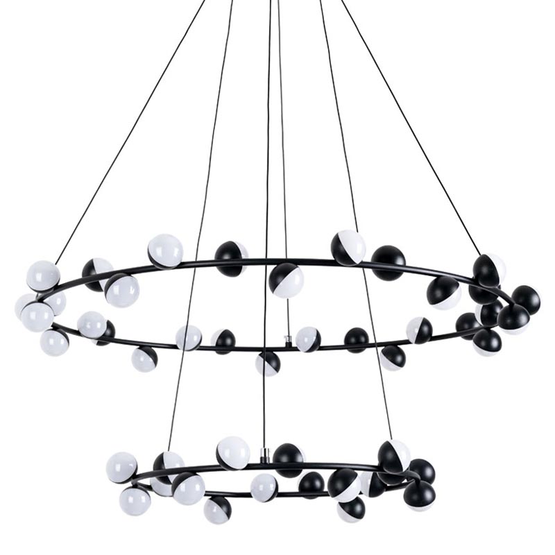 Люстра Vilelme Chandelier black double Черный Люстра Vilelme Chandelier black double Черный в Челябинске | Loft Concept