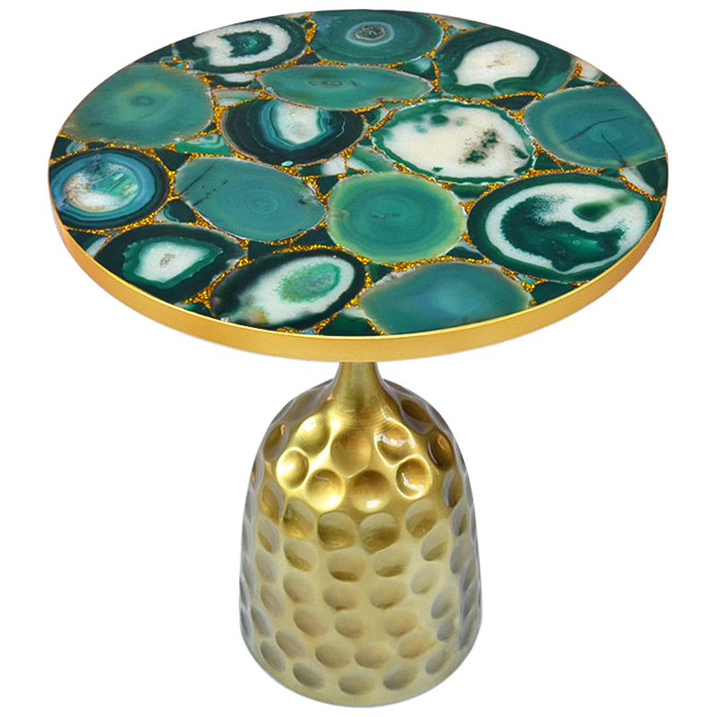 Приставной стол Cluster Surface Green Agate Side Table Зеленый Латунь Золотой Приставной стол Cluster Surface Green Agate Side Table Зеленый Латунь Золотой в Челябинске | Loft Concept