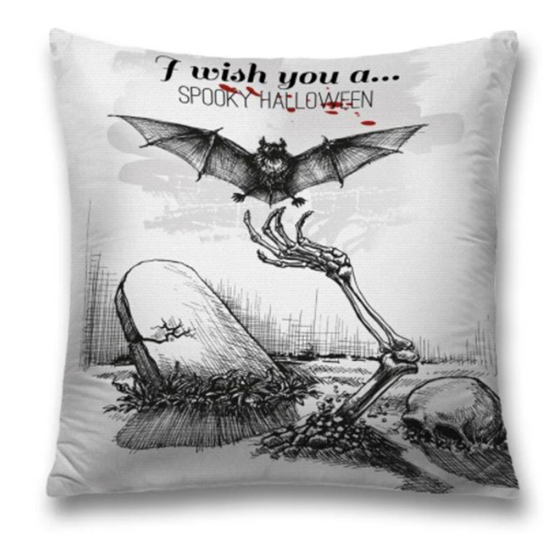 Подушка Spooky Halloween Черный Белый Подушка Spooky Halloween Черный Белый в Челябинске | Loft Concept