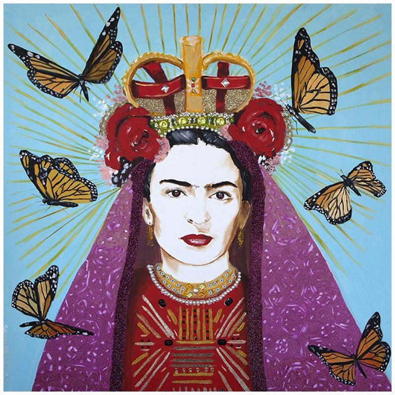 Картина Frida with roses on her head and butterflies Мульти Картина Frida with roses on her head and butterflies Мульти в Челябинске | Loft Concept