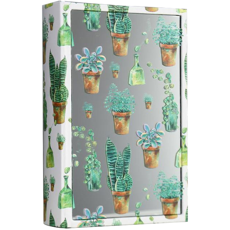 Шкатулка-книга Succulents Mirror Book Box Белый Зеленый Коричневый Шкатулка-книга Succulents Mirror Book Box Белый Зеленый Коричневый в Челябинске | Loft Concept