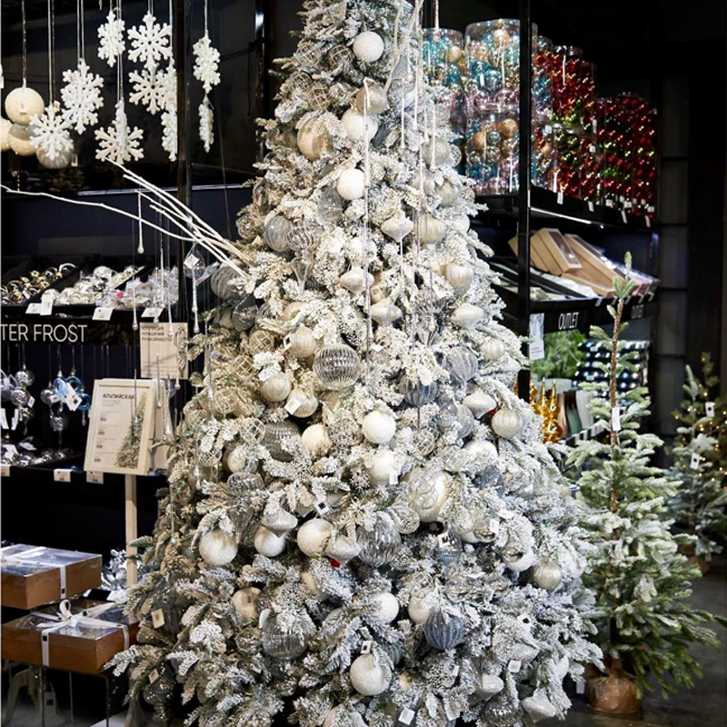 Дизайнерская Елка Заснеженная с Белыми елочными игрушками Christmas Tree White Hoarfrost Белый Дизайнерская Елка Заснеженная с Белыми елочными игрушками Christmas Tree White Hoarfrost Белый в Челябинске | Loft Concept
