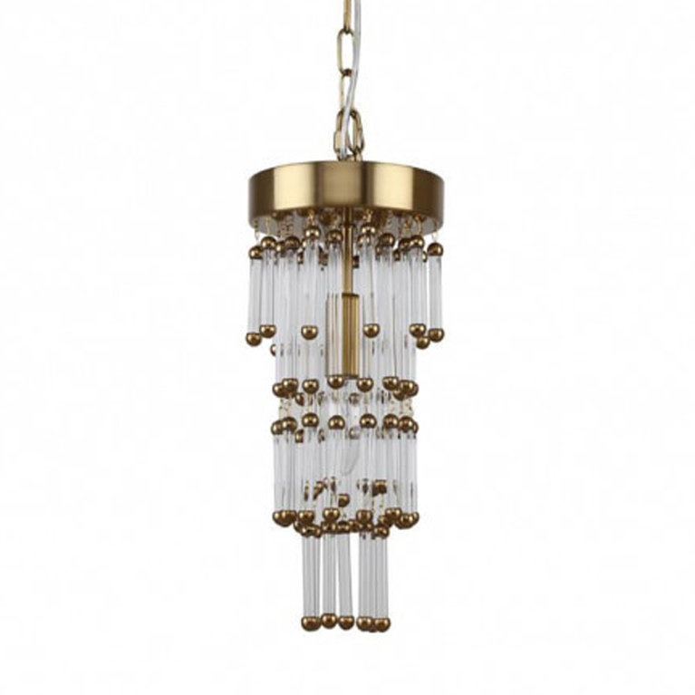 Люстра Restoration Hardware Luciano Chandelier 1 Латунь Прозрачный в Челябинске | Loft Concept 