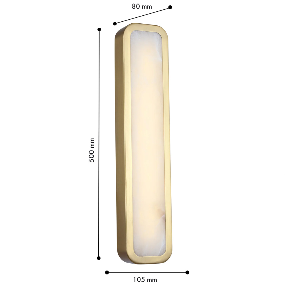 Бра в металлическом корпусе с рассеивателем из бежевого алебастра Cryptocrystalline Stone в Челябинске