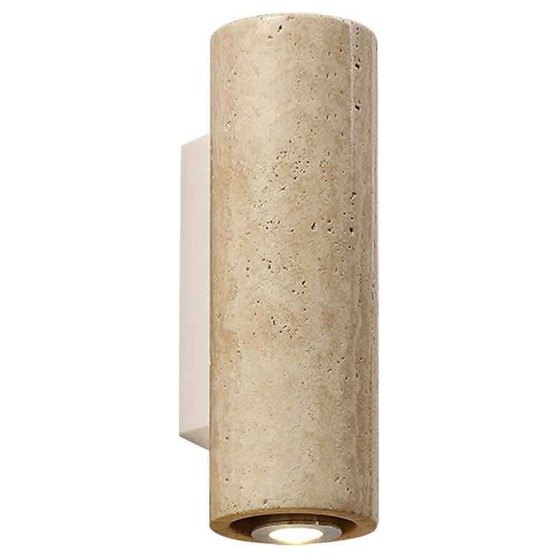 Бра Travertine Cylinder Spot Wall Lamp Бежевый Песочный Белый в Челябинске | Loft Concept 