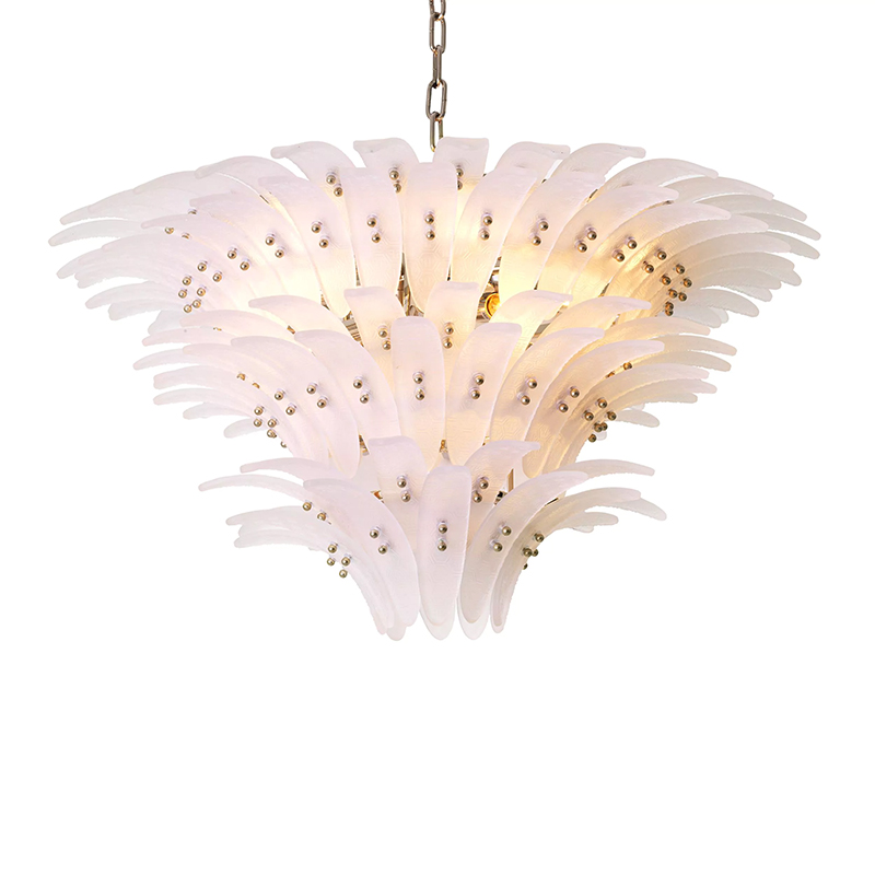 Люстра Philipp Plein Chandelier Bel Air L Белая Белое матовое стекло Хром Люстра Philipp Plein Chandelier Bel Air L Белая Белое матовое стекло Хром в Челябинске | Loft Concept