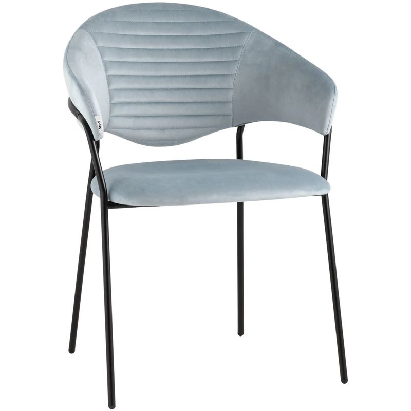Стул Alexis Chair Пыльно-Голубой Велюр Голубой пастельный Черный Стул Alexis Chair Пыльно-Голубой Велюр Голубой пастельный Черный в Челябинске | Loft Concept