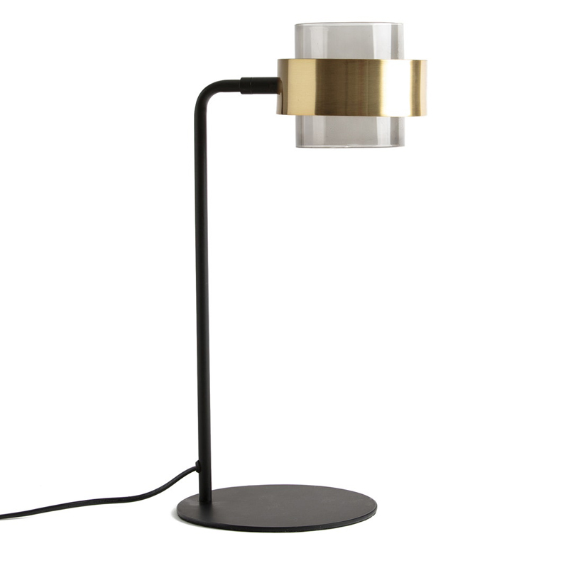 Настольная лампа Truvor Table Lamp Стекло Смок Латунь Черный Настольная лампа Truvor Table Lamp Стекло Смок Латунь Черный в Челябинске | Loft Concept