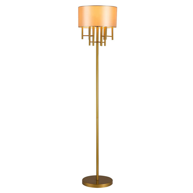 Торшер Oswell Lampshade Floor Lamp Латунь Бежевый Торшер Oswell Lampshade Floor Lamp Латунь Бежевый в Челябинске | Loft Concept