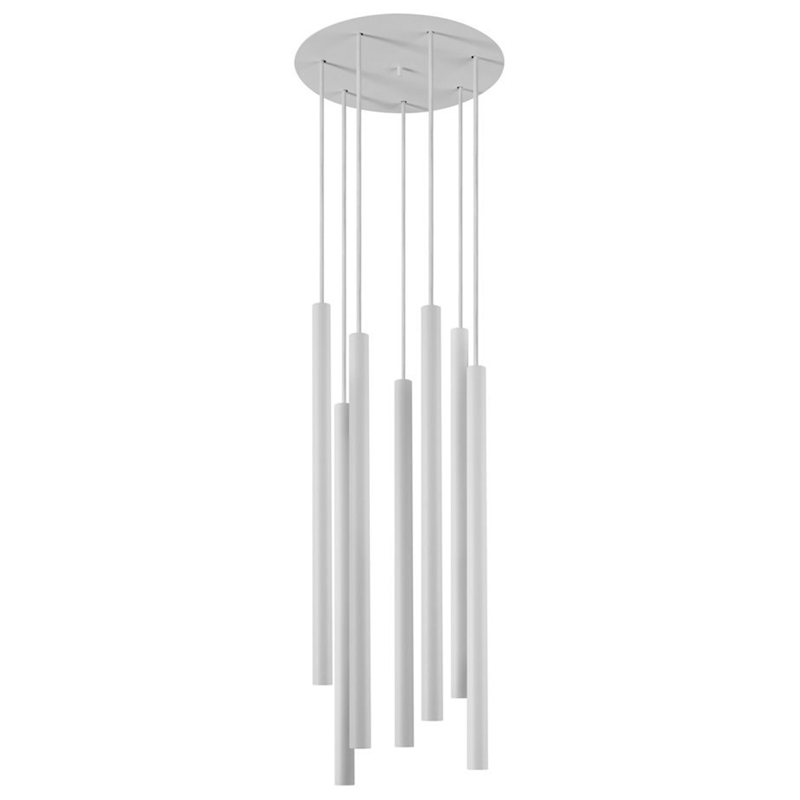 Светильник Trumpet Disk White 7 плафонов Белый Светильник Trumpet Disk White 7 плафонов Белый в Челябинске | Loft Concept