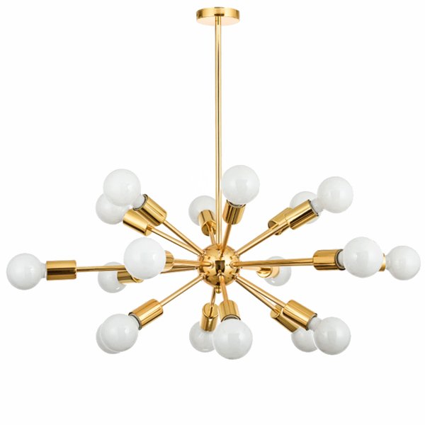 Люстра Sputnik Gold Chandelier 18 Глянцевое золото в Челябинске | Loft Concept 