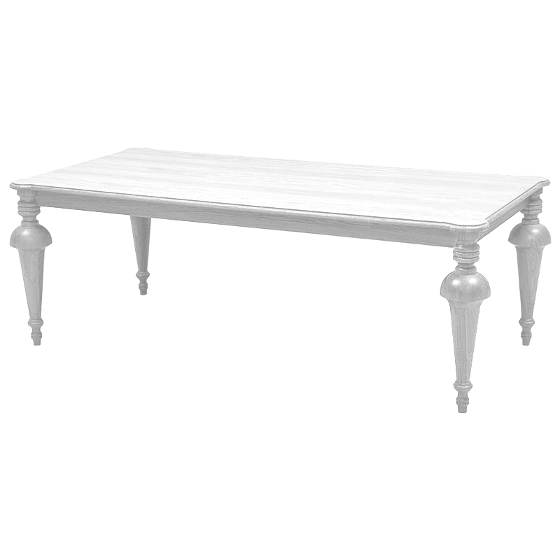 Обеденный деревянный стол Kelise White Dinner Table Белый Белый Обеденный деревянный стол Kelise White Dinner Table Белый Белый в Челябинске | Loft Concept