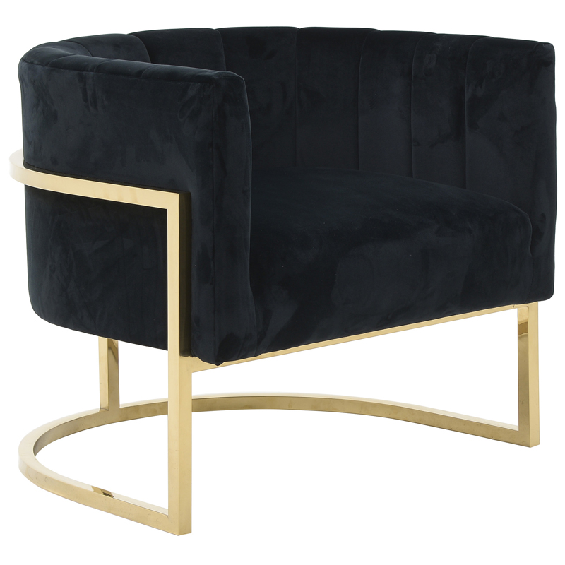 Кресло Accent Velvet chair black Черный Глянцевое золото Кресло Accent Velvet chair black Черный Глянцевое золото в Челябинске | Loft Concept