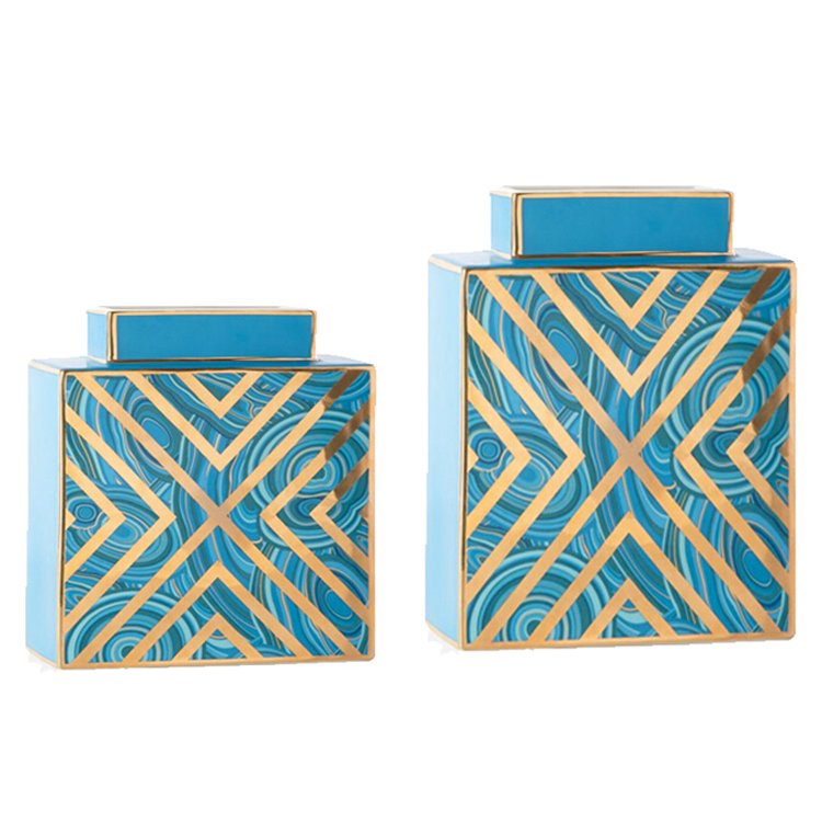Jonathan Adler MALACHITE X VASE Бирюзовый в Челябинске | Loft Concept 