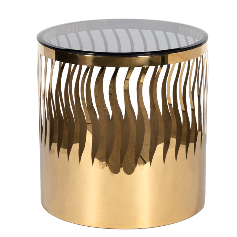 Приставной стол Emerson Side Table Глянцевое золото Стекло Смок Приставной стол Emerson Side Table Глянцевое золото Стекло Смок в Челябинске | Loft Concept