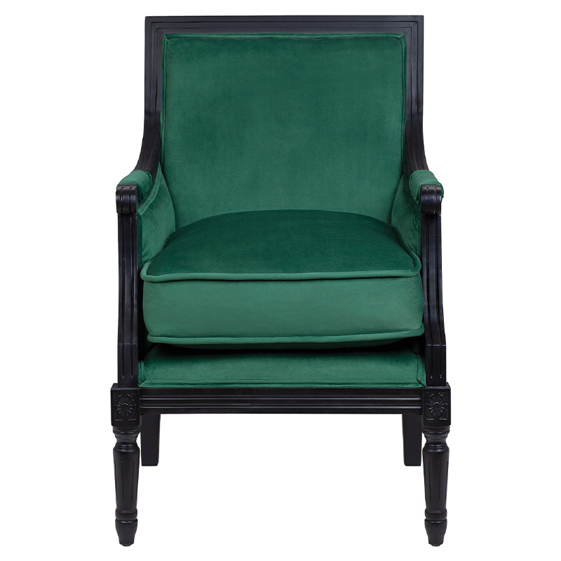 Кресло Harry Armchair black and green velour Зеленый Черный Кресло Harry Armchair black and green velour Зеленый Черный в Челябинске | Loft Concept