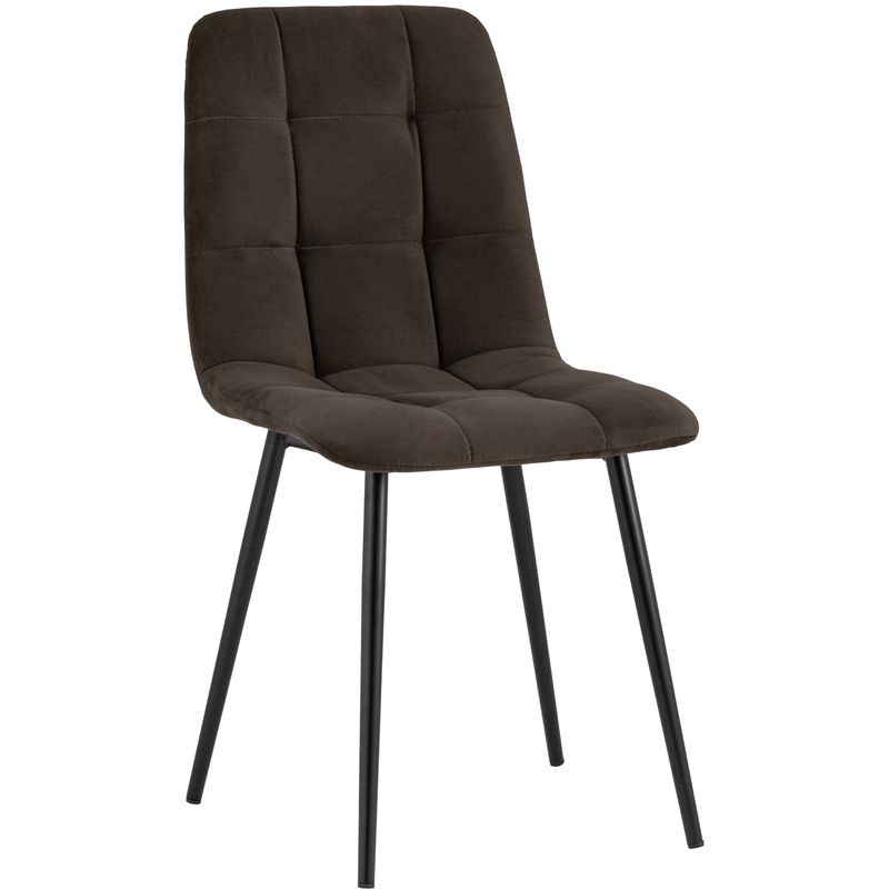 Стул NANCY S-2 Chair Шоколадный Велюр Коричневый Черный Стул NANCY S-2 Chair Шоколадный Велюр Коричневый Черный в Челябинске | Loft Concept