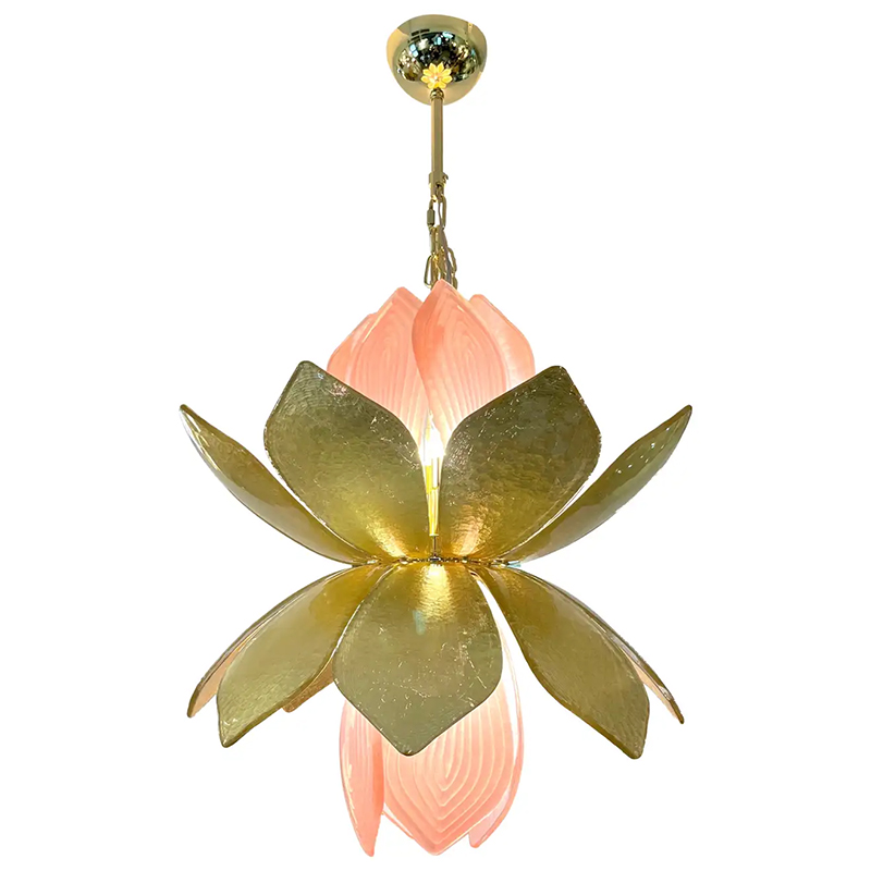 Люстра Contemporary Italian Brass Pink Gold Leaf Murano Glass Flower Chandelier Pendant Золотой Розовый Люстра Contemporary Italian Brass Pink Gold Leaf Murano Glass Flower Chandelier Pendant Золотой Розовый в Челябинске | Loft Concept