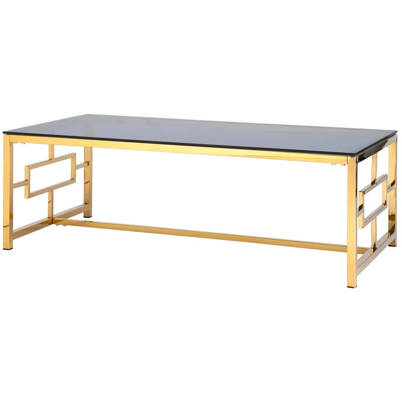 Столик кофейный Milan Tables Gold Золотой Стекло Смок Столик кофейный Milan Tables Gold Золотой Стекло Смок в Челябинске | Loft Concept