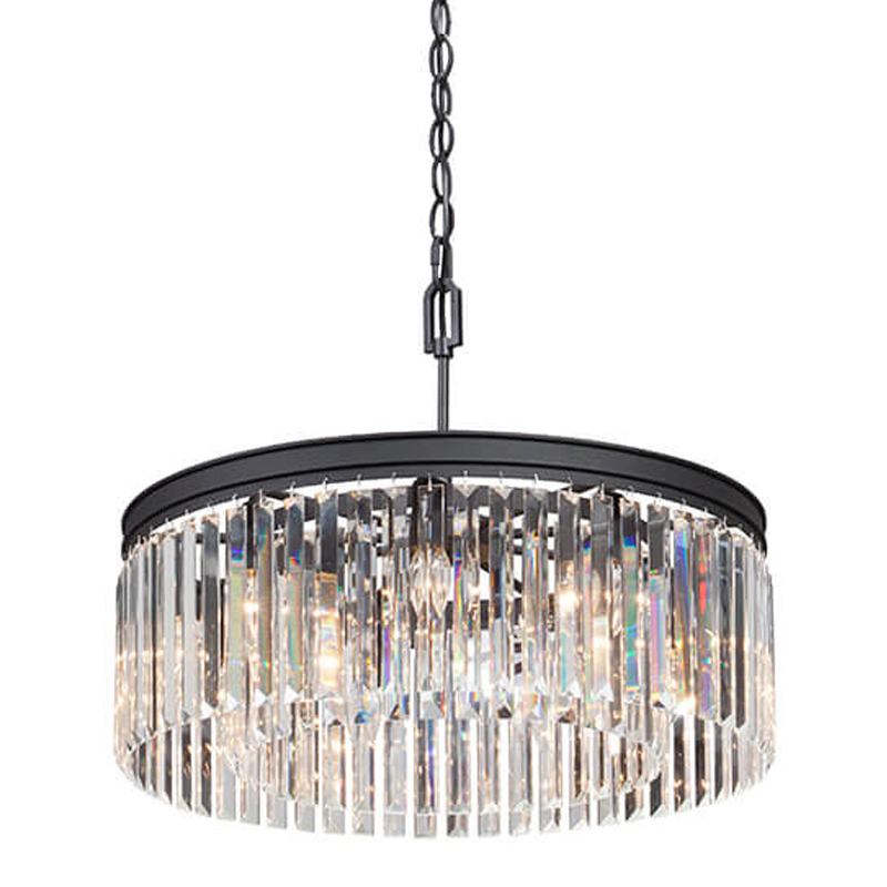 Люстра RH Rhys CLEAR GLASS Prism Round Chandelier прозрачное стекло 40 Черный матовый Люстра RH Rhys CLEAR GLASS Prism Round Chandelier прозрачное стекло 40 Черный матовый в Челябинске | Loft Concept