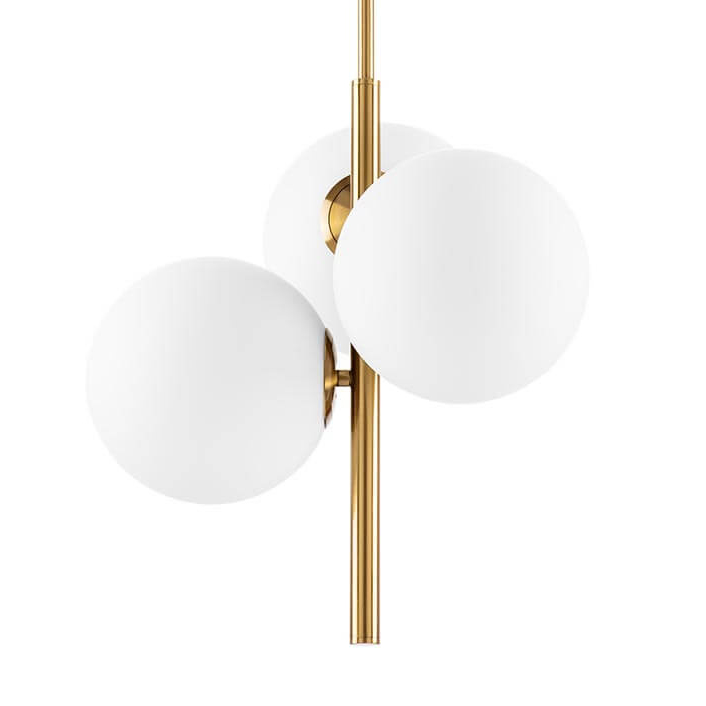 Люстра Three Bubbles Chandelier Белый Латунь Люстра Three Bubbles Chandelier Белый Латунь в Челябинске | Loft Concept