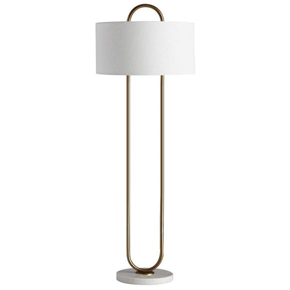 Торшер Marston floor lamp Латунь Белый в Челябинске | Loft Concept 
