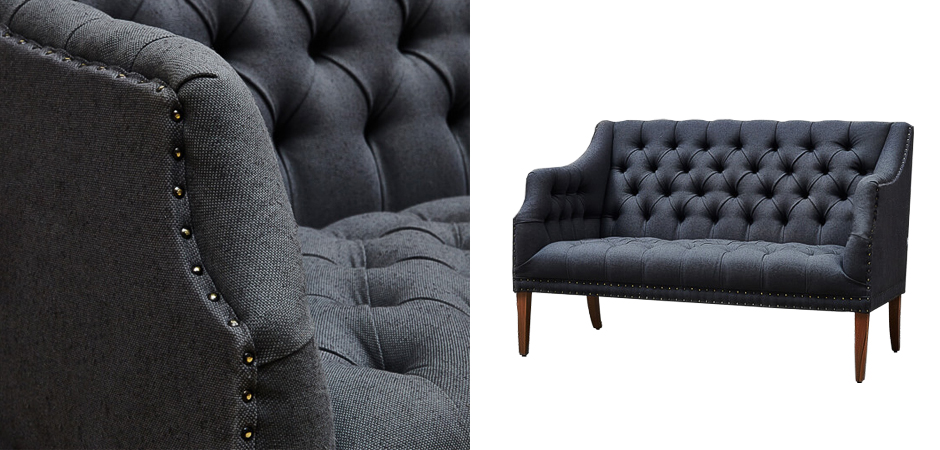 Диван Morton Capitone Sofa темно-серый лен Диван Morton Capitone Sofa темно-серый лен - Loft-Concept в Челябинске