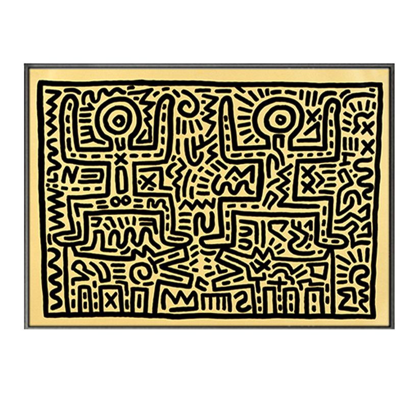 Постер Keith Haring 8 Черный Бежевый Постер Keith Haring 8 Черный Бежевый в Челябинске | Loft Concept