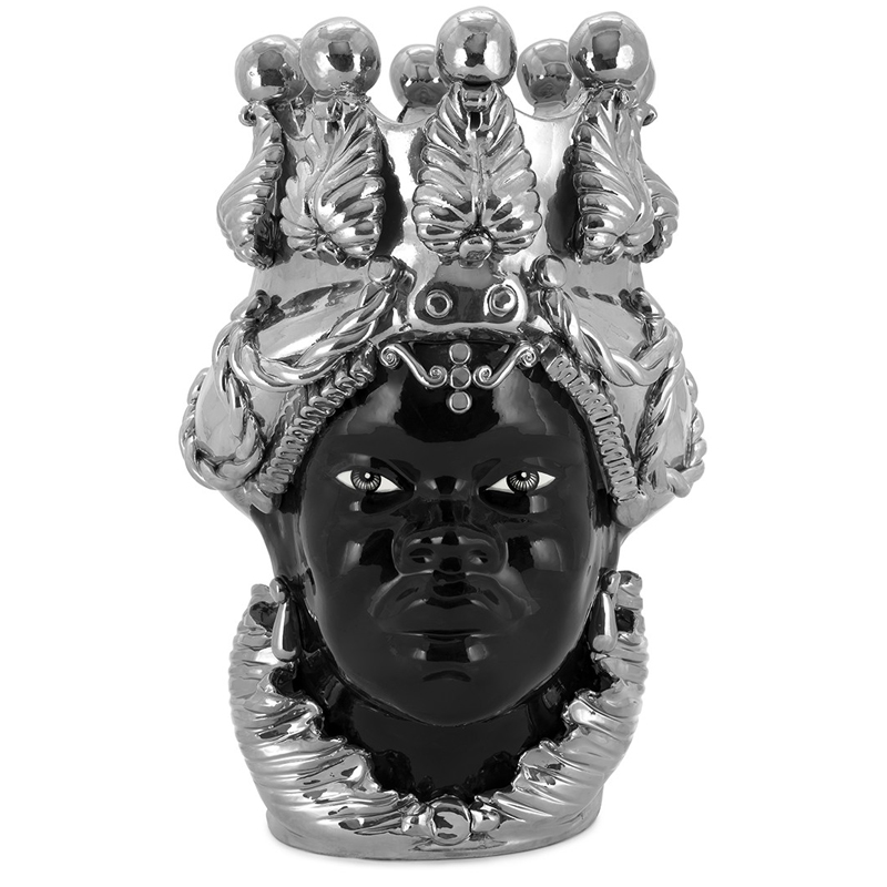 Ваза VASE MORO LADY BIG DREAMS silver Черный Серебряный Ваза VASE MORO LADY BIG DREAMS silver Черный Серебряный в Челябинске | Loft Concept