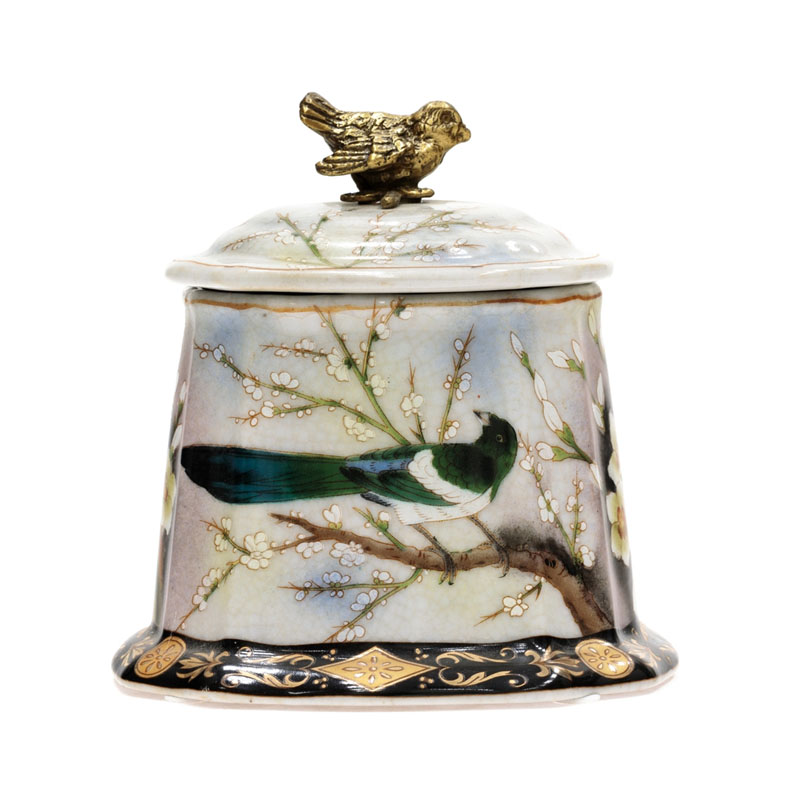 Шкатулка Round Box Colored Bird Мульти Бронза Шкатулка Round Box Colored Bird Мульти Бронза в Челябинске | Loft Concept